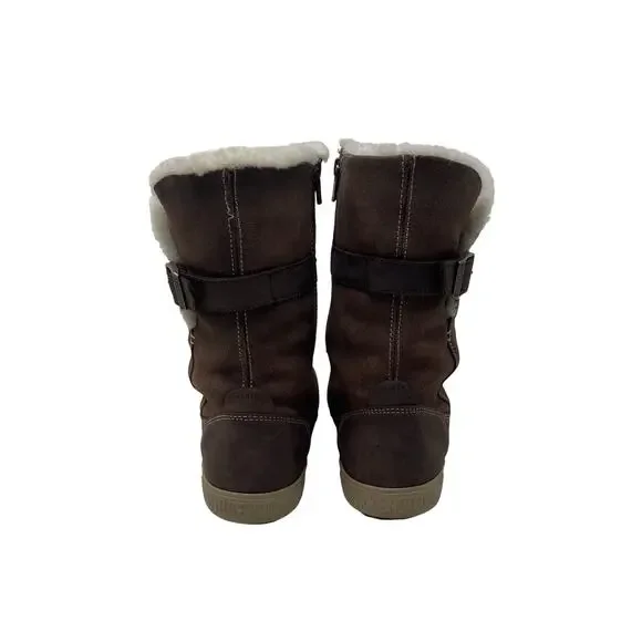 Birkenstock Woodbury Suede Leather Boots - Shearling - Dark Brown - Size 38 - Picture 5 of 9